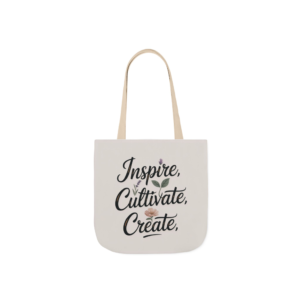 Inspire Cultivate Create: Canvas Tote Bag, 5-Color Straps